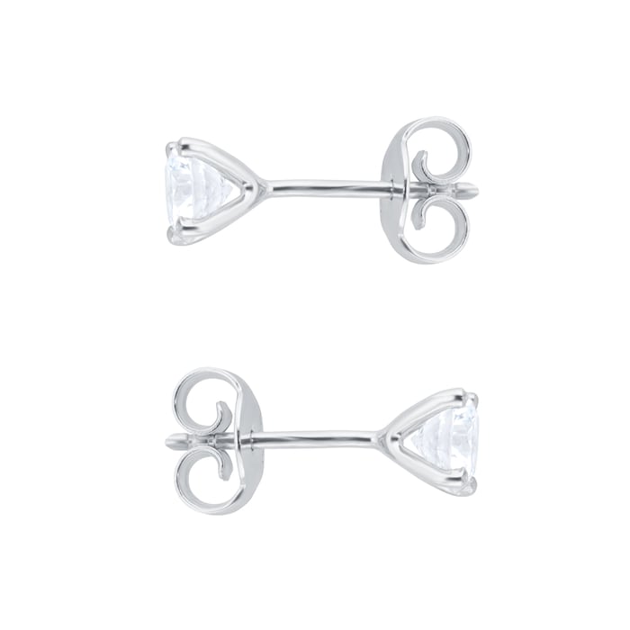 Goldsmiths 18ct White Gold 1.00ct Diamond Solitaire Stud Earrings