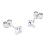 Goldsmiths 18ct White Gold 1.00ct Diamond Solitaire Stud Earrings