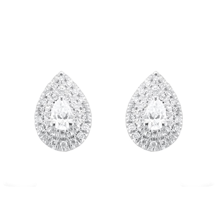 Goldsmiths 9ct White Gold 0.25ct Diamond Pear Cluster Stud Earrings