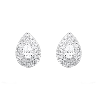 Goldsmiths 9ct White Gold 0.25ct Diamond Pear Cluster Stud Earrings