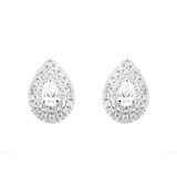 Goldsmiths 9ct White Gold 0.25ct Diamond Pear Cluster Stud Earrings