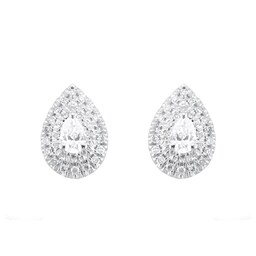 12153494 - 9ct White Gold 0.25ct Diamond Pear Cluster Stud Earrings