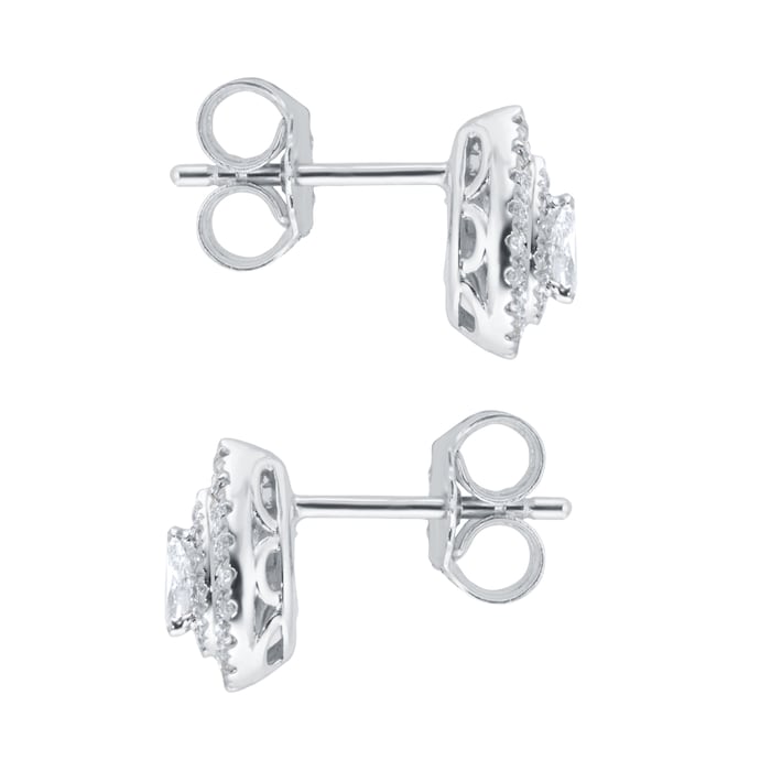 Goldsmiths 9ct White Gold 0.25ct Diamond Pear Cluster Stud Earrings