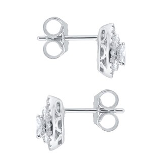 Goldsmiths 9ct White Gold 0.25ct Diamond Pear Cluster Stud Earrings Goldsmiths 9ct White Gold 0.25ct Diamond Pear Cluster Stud Earrings