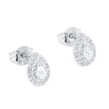 Goldsmiths 9ct White Gold 0.25ct Diamond Pear Cluster Stud Earrings