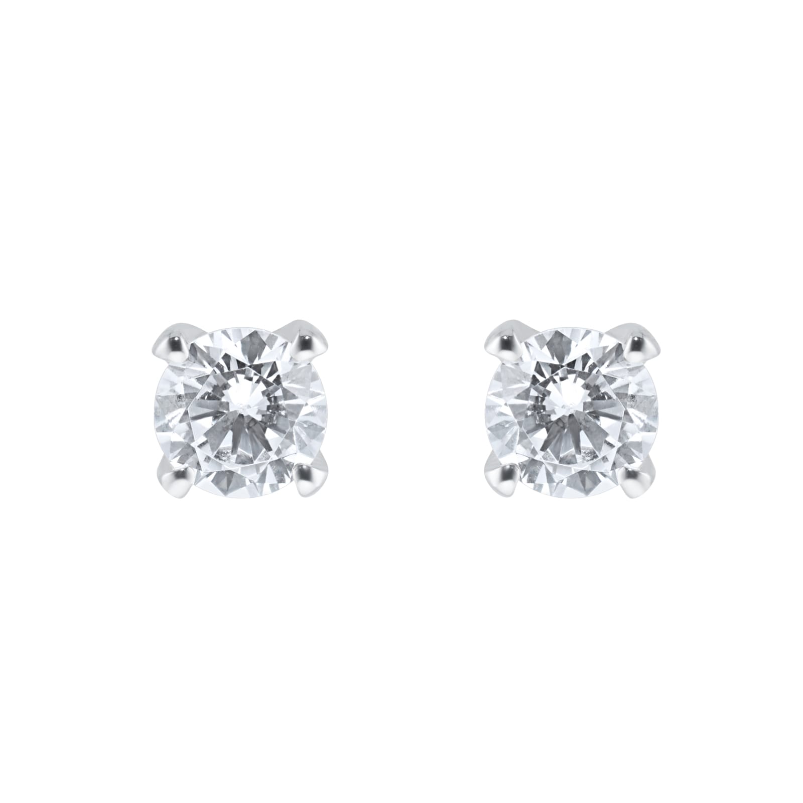 18ct White Gold 1.00cttw Diamond Solitaire Stud Earrings image