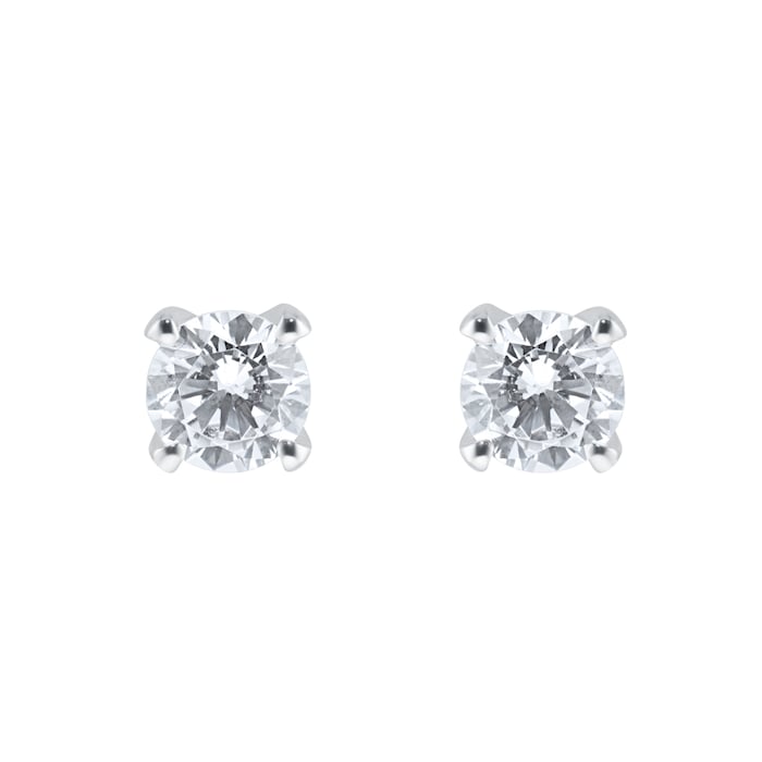 Mappin & Webb 18ct White Gold 1.00cttw Diamond Solitaire Stud Earrings