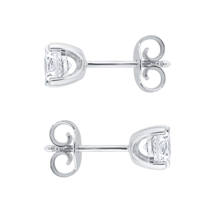 Mappin & Webb 18ct White Gold 1.00cttw Diamond Solitaire Stud Earrings