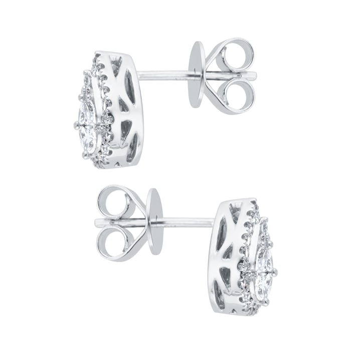 Mappin & Webb 18ct White Gold 0.52cttw Pear Illusion Diamond Stud Earrings