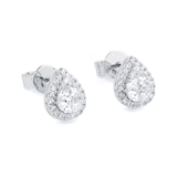 Mappin & Webb 18ct White Gold 0.52cttw Pear Illusion Diamond Stud Earrings