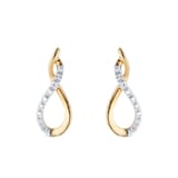 Goldsmiths 9ct Yellow Gold 0.06cttw Diamond Figure 8 Stud Earrings