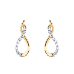 12153498 - 9ct Yellow Gold 0.06cttw Diamond Figure 8 Stud Earrings