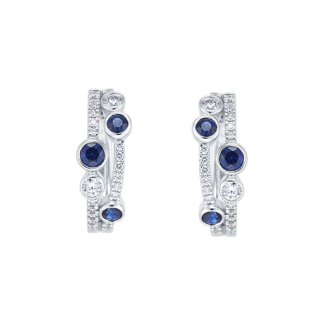 Mappin & Webb Gossamer 18ct White Gold 0.70cttw Sapphire & 0.40cttw Diamond Earrings Mappin & Webb Gossamer 18ct White Gold 0.70cttw Sapphire & 0.40cttw Diamond Earrings