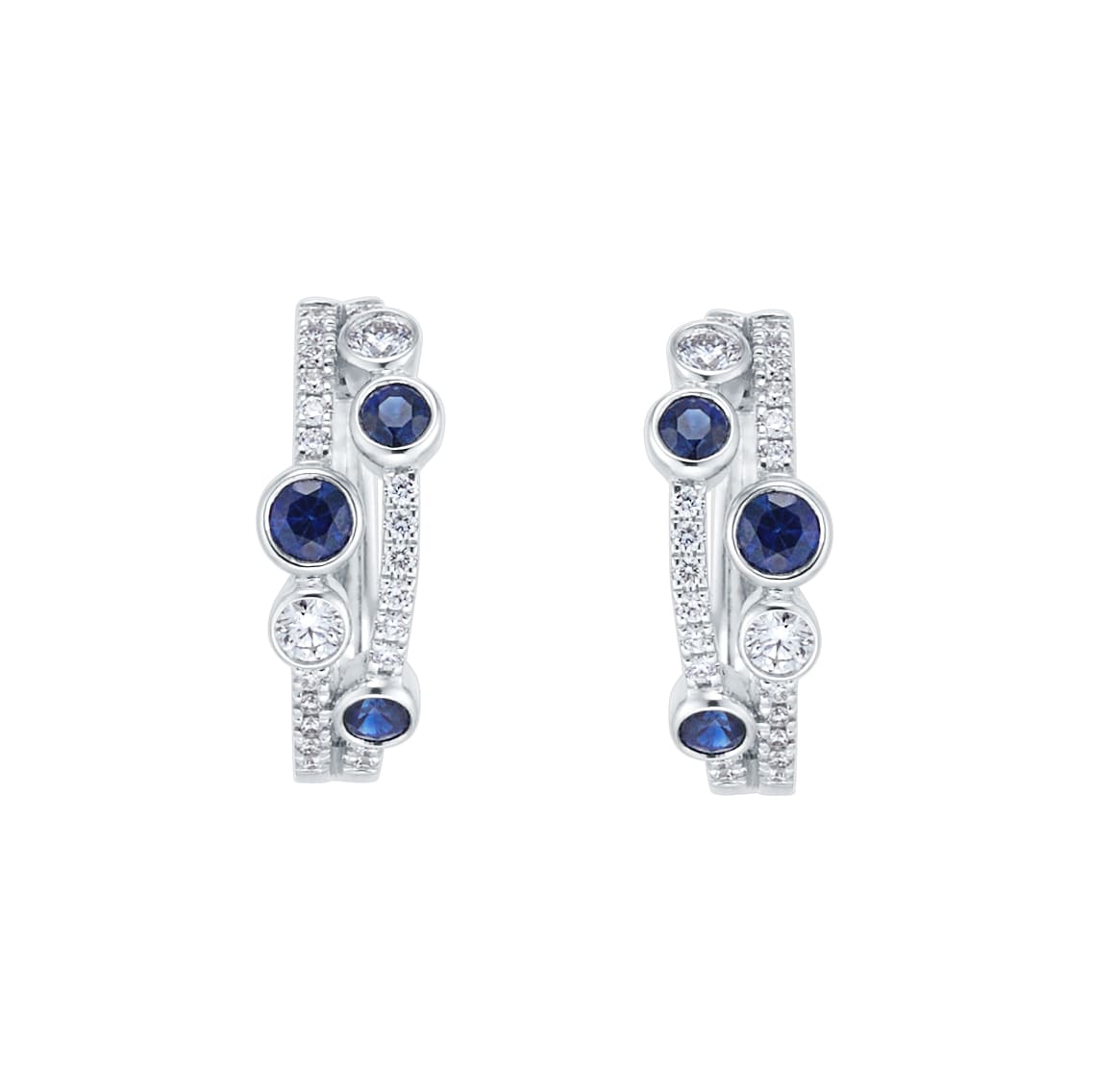 Mappin & Webb Gossamer 18ct White Gold 0.70cttw Sapphire & 0.40cttw Diamond Earrings