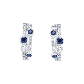 Gossamer 18ct White Gold 0.70cttw Sapphire & 0.40cttw Diamond Earrings