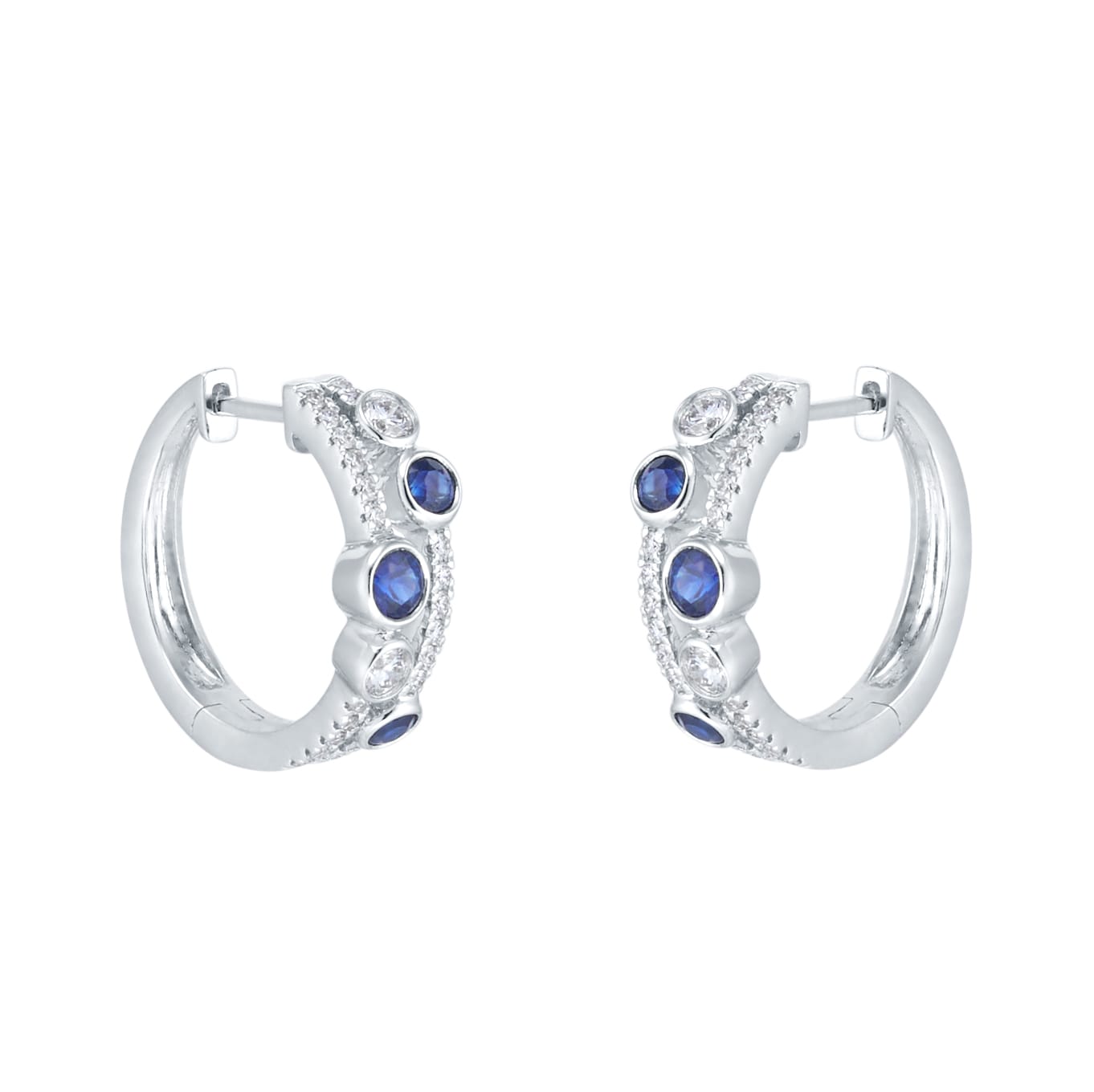 Mappin & Webb Gossamer 18ct White Gold 0.70cttw Sapphire & 0.40cttw Diamond Earrings Mappin & Webb Gossamer 18ct White Gold 0.70cttw Sapphire & 0.40cttw Diamond Earrings
