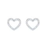 Goldsmiths 9ct White Gold 0.13cttw Diamond Heart Stud Earrings