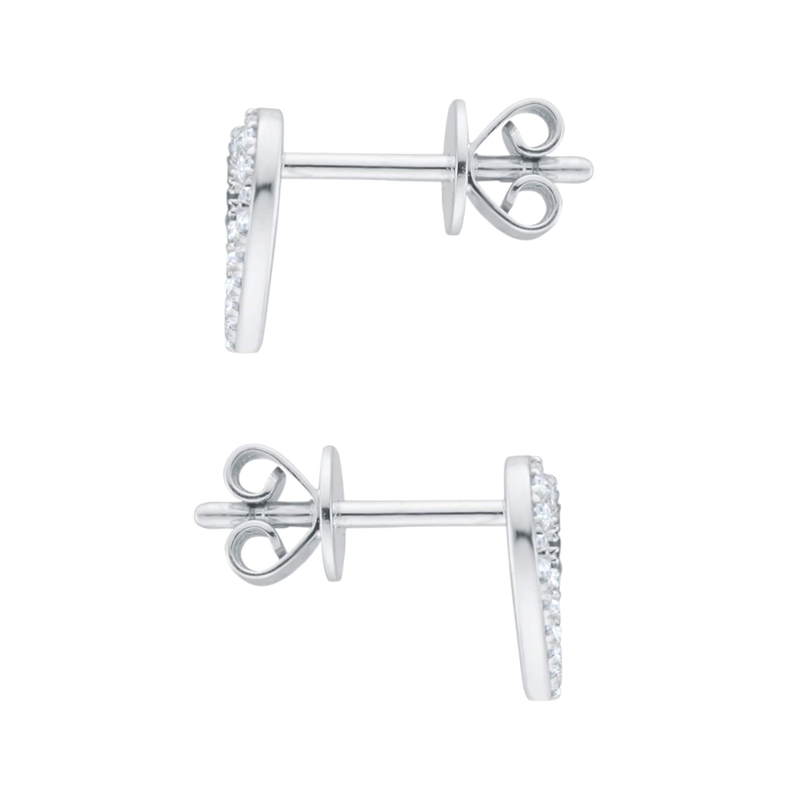 Goldsmiths 9ct White Gold 0.13cttw Diamond Heart Stud Earrings Goldsmiths 9ct White Gold 0.13cttw Diamond Heart Stud Earrings