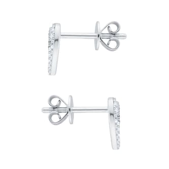 Goldsmiths 9ct White Gold 0.13cttw Diamond Heart Stud Earrings Goldsmiths 9ct White Gold 0.13cttw Diamond Heart Stud Earrings