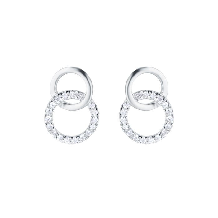 Goldsmiths 9ct White Gold 0.15cttw Diamond Circle Stud Earrings