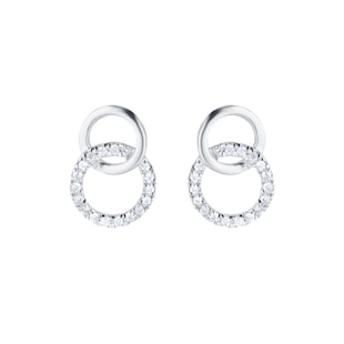 Goldsmiths 9ct White Gold 0.15cttw Diamond Circle Stud Earrings