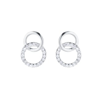 Goldsmiths 9ct White Gold 0.15cttw Diamond Circle Stud Earrings