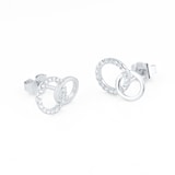 Goldsmiths 9ct White Gold 0.15cttw Diamond Circle Stud Earrings