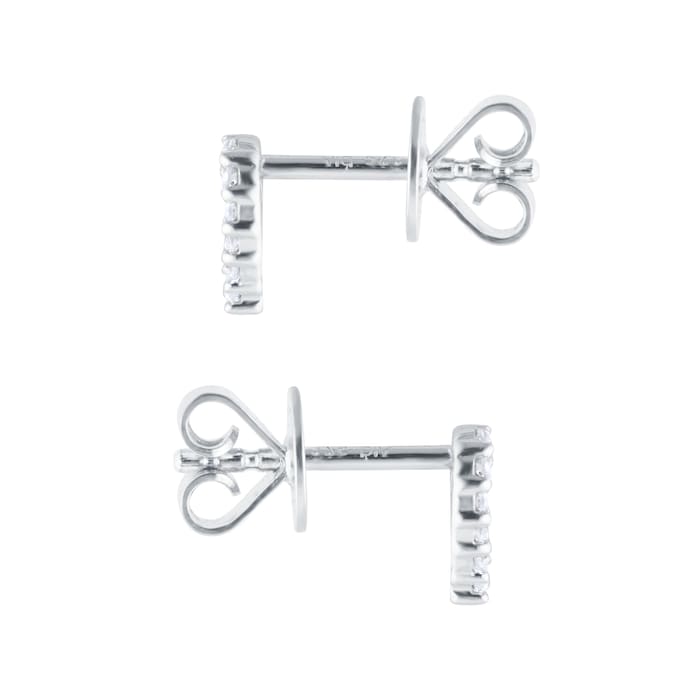 Goldsmiths 9ct White Gold 0.12cttw Diamond Heart Stud Earrings