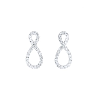 Goldsmiths 9ct White Gold 0.20cttw Diamond Infinity Stud Earrings Goldsmiths 9ct White Gold 0.20cttw Diamond Infinity Stud Earrings