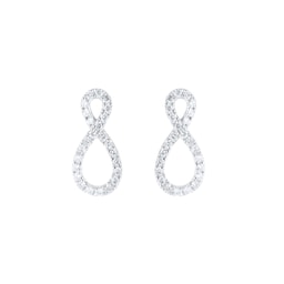 12153520 - 9ct White Gold 0.20cttw Diamond Infinity Stud Earrings
