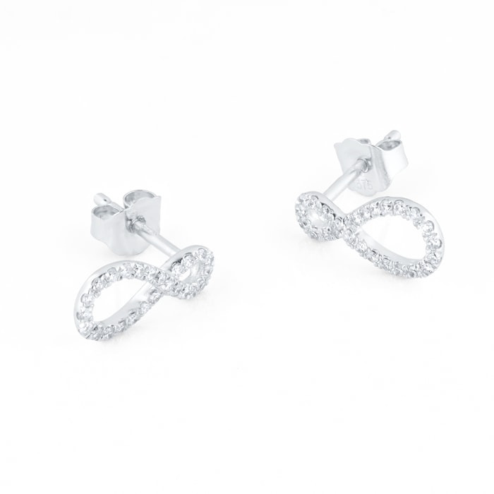 Goldsmiths 9ct White Gold 0.20cttw Diamond Infinity Stud Earrings