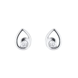 12153521 - 9ct White Gold 0.10cttw Diamond Pear Halo Stud Earrings