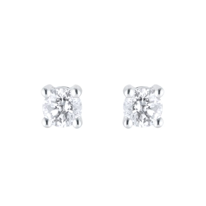 Goldsmiths 9ct White Gold 0.25cttw Diamond Solitaire Stud Earrings