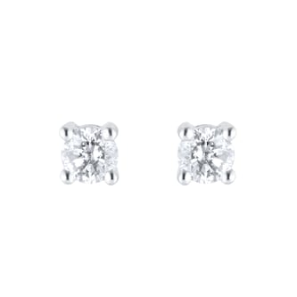 Goldsmiths 9ct White Gold 0.25cttw Diamond Solitaire Stud Earrings Goldsmiths 9ct White Gold 0.25cttw Diamond Solitaire Stud Earrings