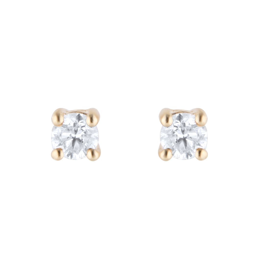 9ct Yellow Gold 0.25cttw Diamond Solitaire Stud Earrings