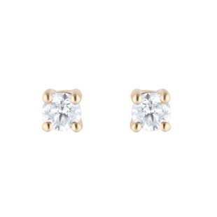 Goldsmiths 9ct Yellow Gold 0.25cttw Diamond Solitaire Stud Earrings