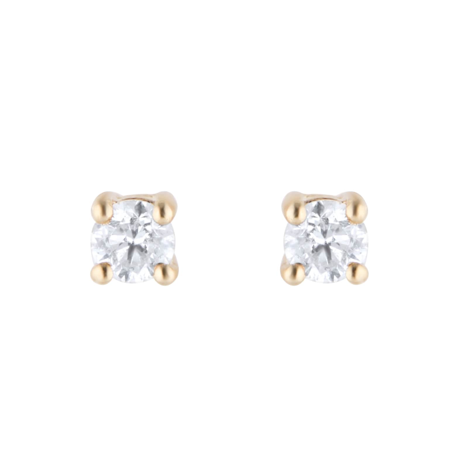 Goldsmiths 9ct Yellow Gold 0.25cttw Diamond Solitaire Stud Earrings