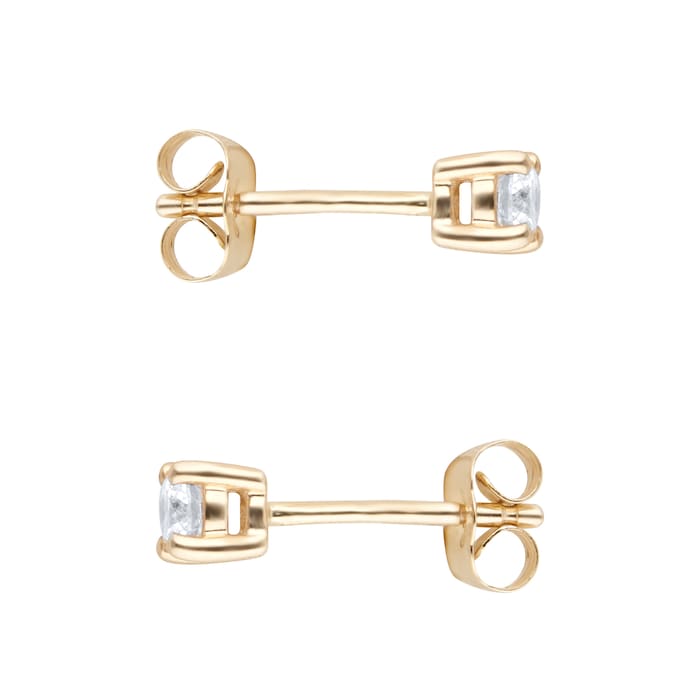 Goldsmiths 9ct Yellow Gold 0.25cttw Diamond Solitaire Stud Earrings