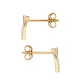 Goldsmiths 9ct Yellow Gold 0.08cttw Diamond Heart Stud Earrings