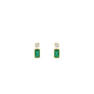 Mappin & Webb Gossamer 18ct Yellow Gold Emerald & 0.10cttw Diamond Earrings