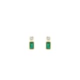 Mappin & Webb Gossamer 18ct Yellow Gold Emerald & 0.10cttw Diamond Earrings