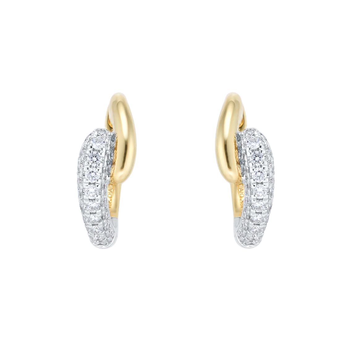 Libretto 18ct Yellow Gold 0.52cttw Diamond Pave Hoop Earrings