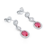 Mappin & Webb 18ct White Gold Ruby & 0.71cttw Diamond Drop Earrings