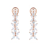 Goldsmiths 18ct Rose Gold 3.81cttw Marquise and Brilliant Cut Floral Drop Earrings