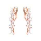 Goldsmiths 18ct Rose Gold 3.81cttw Marquise and Brilliant Cut Floral Drop Earrings