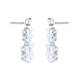 Goldsmiths 18ct White Gold 2.99cttw Mixed Cut Diamond Floral Drop Earrings