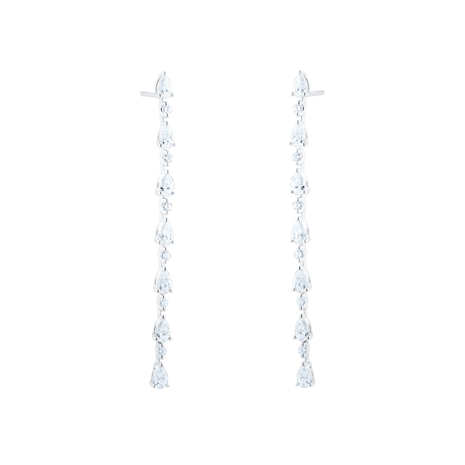 Goldsmiths 18ct White Gold 2.24cttw Mixed Cut Diamond Drop Earrings Goldsmiths 18ct White Gold 2.24cttw Mixed Cut Diamond Drop Earrings