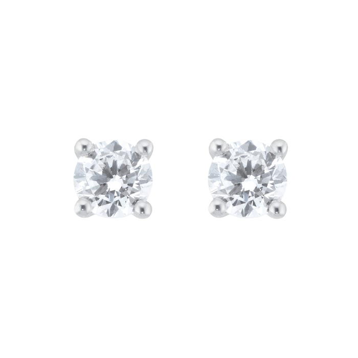 Goldsmiths 18ct White Gold 0.60ct Diamond Solitaire Stud Earrings