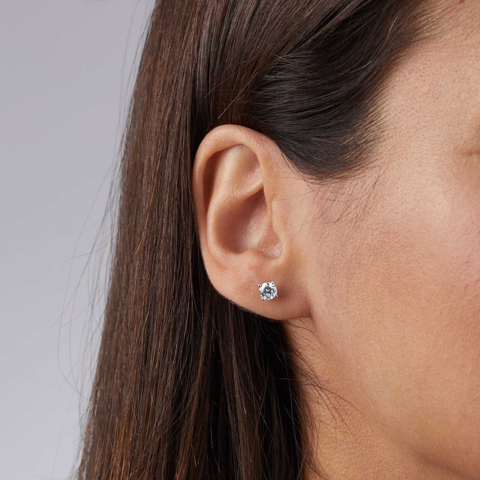 Goldsmiths 18ct White Gold 0.60ct Diamond Solitaire Stud Earrings