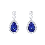 Goldsmiths 18ct White Gold Pear Cut Tanzanite and 0.40cttw Diamond Drop Earrings